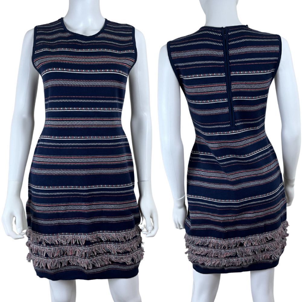 Cupcakes and Cashmere Women Size L Sonata Blue Sheath Bodycon Mini Sweater Dress